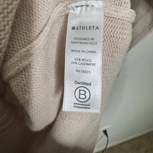 Athleta Wool Cashmere Sweater XS Beige V-Neck Pullover Fall Winter Cozy - Picture 9 of 12